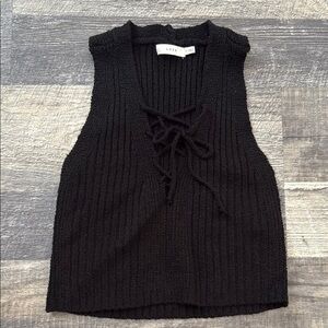 Black Sleeveless Knit Top